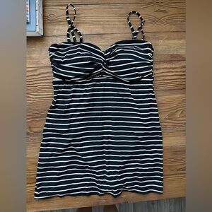 Lands End striped swim dress